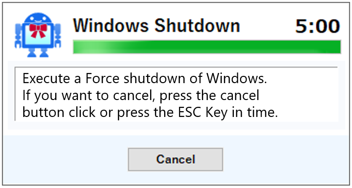 Windows Shutdown Timer screen